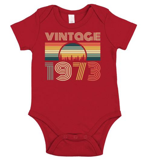 1973 Vintage born in Retro age Birthday gift idea Short Sleeve Baby One-Piece