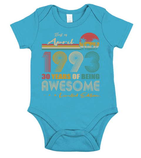 30th birthday vintage april 1993 30 years Short Sleeve Baby One-Piece