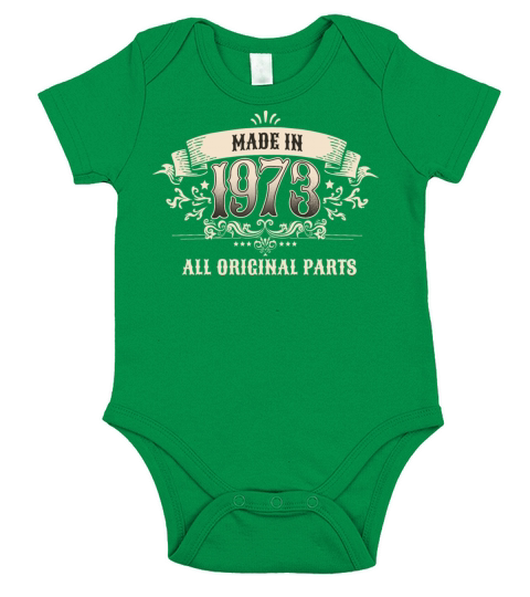 50 Years Old Made In 1973 All Original Parts Short Sleeve Baby One-Piece