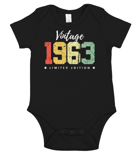 60 Years Vintage 1963 Retro 60th Birthday Short Sleeve Baby One-Piece