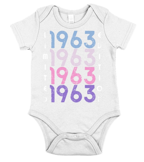 60 Years Vintage 1963 Retro 60th Birthday Short Sleeve Baby One-Piece