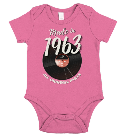 60 Years Vintage 1963 Retro 60th Birthday Short Sleeve Baby One-Piece
