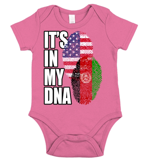 Afghan And American Mix Heritage DNA Flag Short Sleeve Baby One-Piece