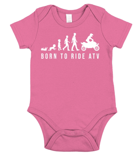all terrain vehicles funny human evolution graphic Short Sleeve Baby One-Piece