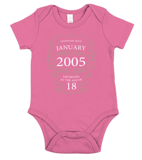 Born in 2005 Month of birth January 18th birthday Short Sleeve Baby One-Piece