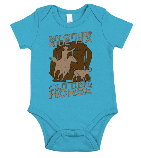 Cutting Horse My Other Ride Is A Cowboy Horseman Short Sleeve Baby One-Piece