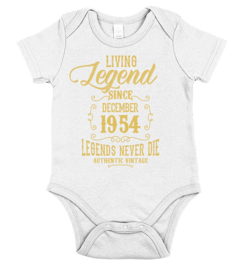 December 1954 Vintage Birthday Present Short Sleeve Baby One-Piece