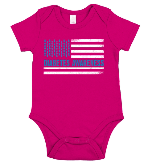 Flag November Diabetes Awareness Month Short Sleeve Baby One-Piece