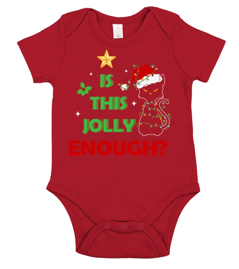 Funny Black cat is this jolly enough happy christmas Short Sleeve Baby One-Piece
