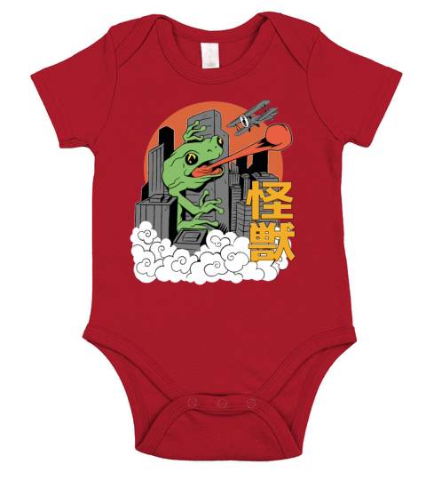 Giant Frog Sunset Japanese Short Sleeve Baby One-Piece