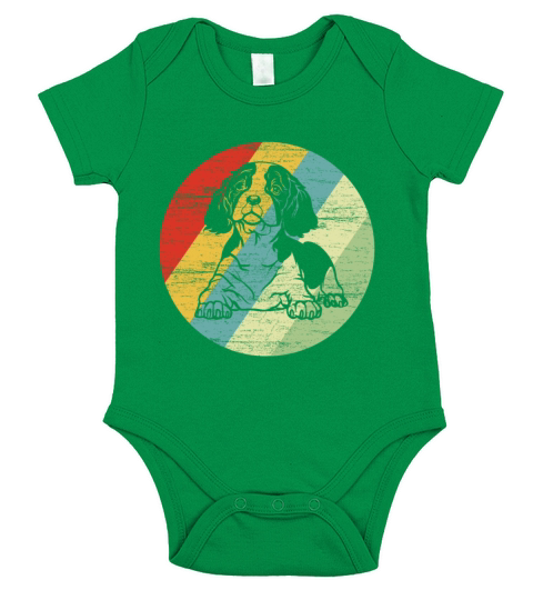 King Charles Spaniel Retro Dog Gift Short Sleeve Baby One-Piece