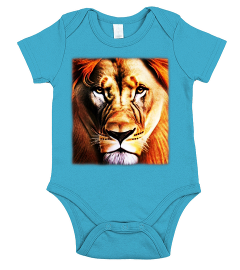Lion Africa predator print head imprint with wild Short Sleeve Baby One-Piece