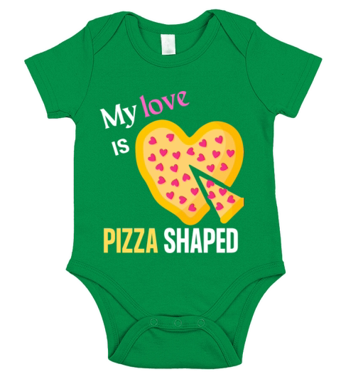 My Love Is Pizza Shaped Short Sleeve Baby One-Piece