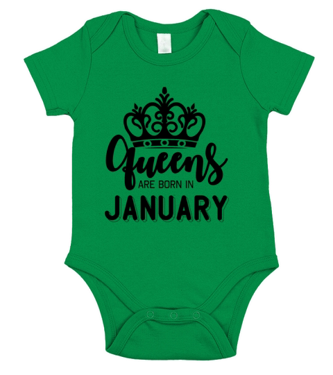 Queens are Born in January Short Sleeve Baby One-Piece