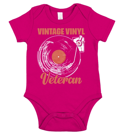 Retro Vintage Vinyl Veteran LP for Music Lover Short Sleeve Baby One-Piece