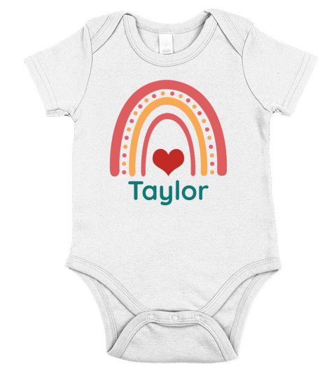 Taylor Vintage Boho Rainbow Short Sleeve Baby One-Piece
