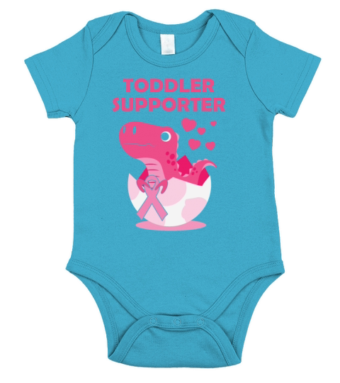 Toddler Supporter T-Rex Breast Cancer Month Short Sleeve Baby One-Piece