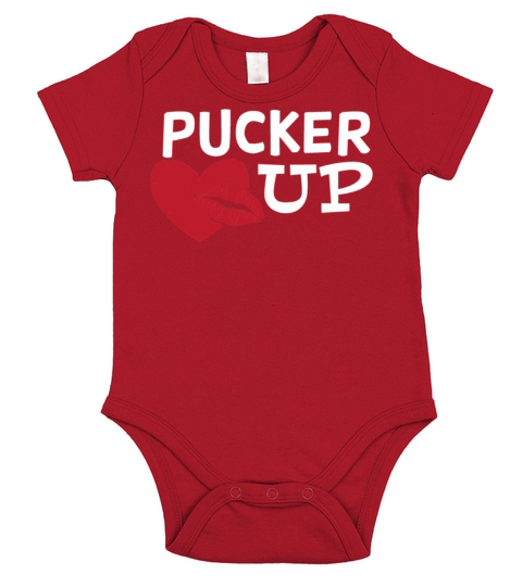 Valentimes Day Pucker Up Lips Valentine Day Gift81 Short Sleeve Baby One-Piece