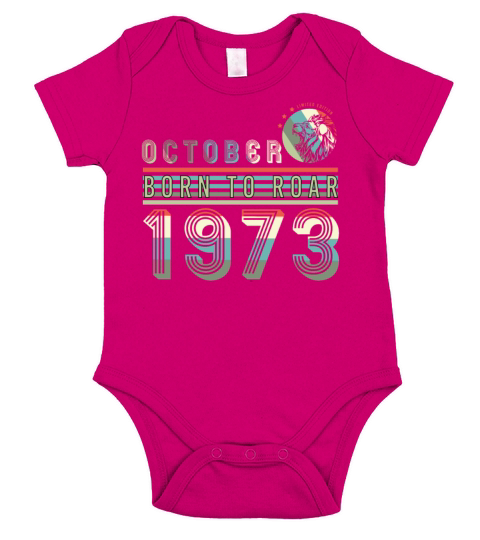 Vintage 1973 October Lion Short Sleeve Baby One-Piece