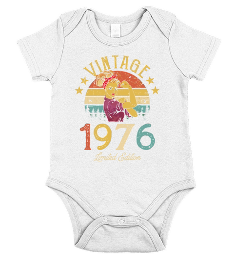 Vintage 1976 Made In 1976 46th Birthday Women 46 Y Short Sleeve Baby One-Piece