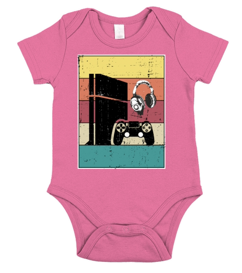 VINTAGE PLAY VIDEO GAMES RETRO DESIGN Short Sleeve Baby One-Piece