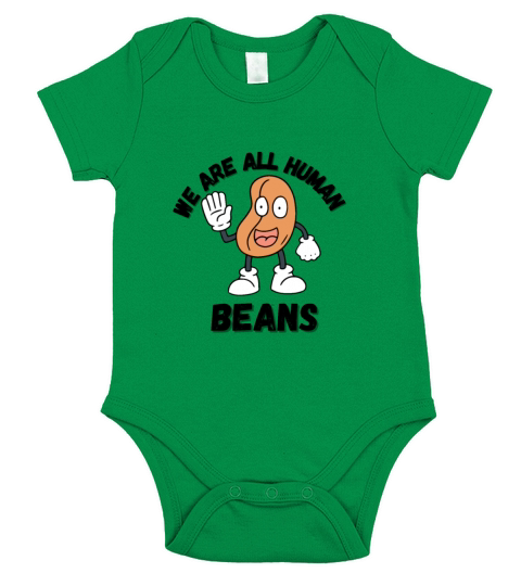 WE ARE ALL HUMAN BEANS Short Sleeve Baby One-Piece