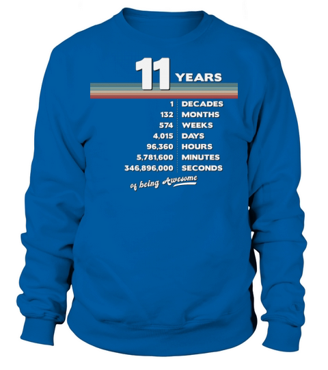 11st Birthday Vintage 11 Years Old Retro 132 Sweatshirt Unisex