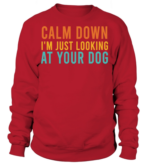 Calm Down Im Just Looking At Your Dog Retro Sweatshirt Unisex