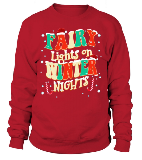 Christmas Quotes Fairy Lights on Winter Sweatshirt Unisex