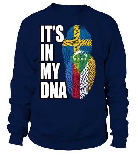 Comoran And Swedish Mix Heritage DNA Flag Sweatshirt Unisex