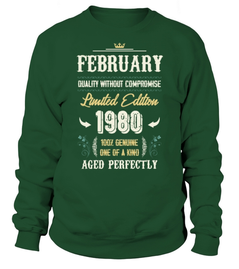 February 1980 Vintage Birthday Present Sweatshirt Unisex