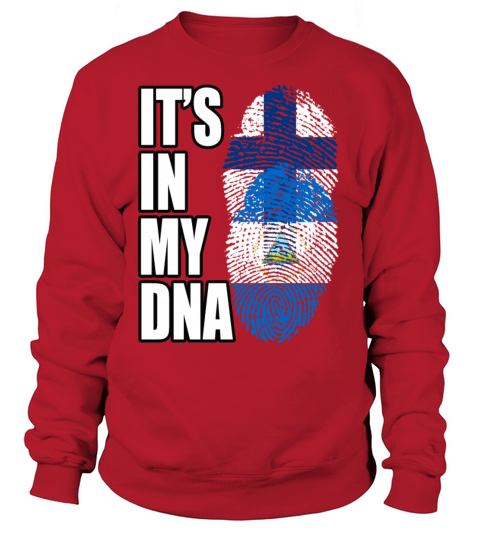 Finland And Nicaraguan Mix Heritage DNA Flag Sweatshirt Unisex