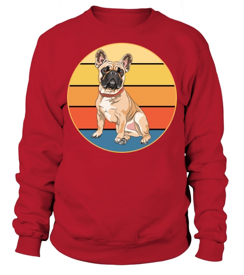 French Bulldog Dog Breed Vintage Retro Sunset Sweatshirt Unisex