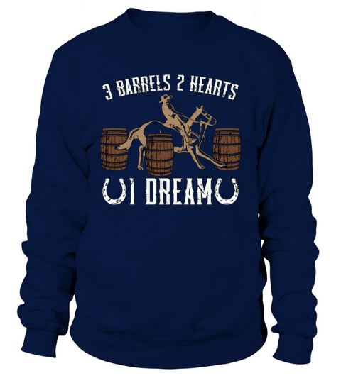 Horse Racing 2 Barrels 2 Hearts Equine Horse Racer Sweatshirt Unisex