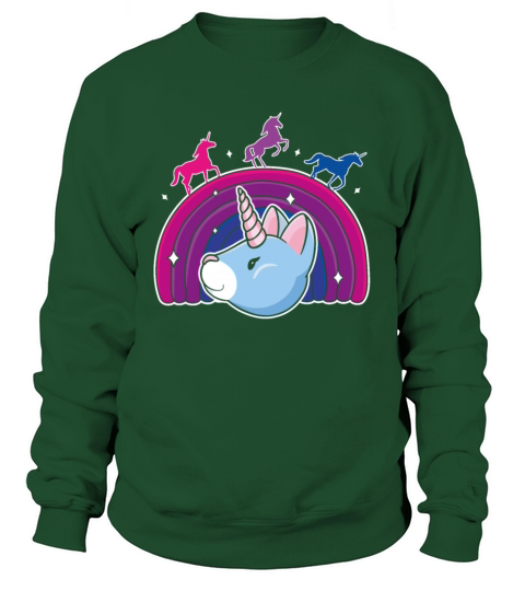 Kawaii Bisexual Pride Unicorn Bi Rainbow Sweatshirt Unisex