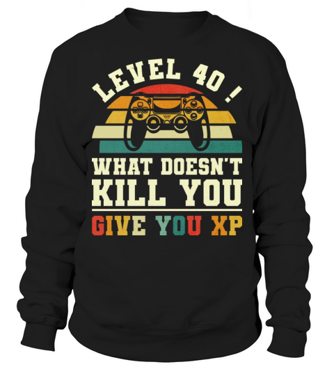 Level 40 Xp 1982 40th Birthday Gamer Sweatshirt Unisex
