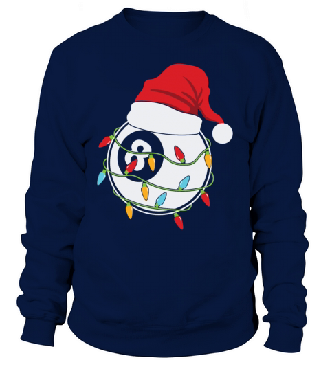 Pool Ball Christmas Lights Santa Sweatshirt Unisex
