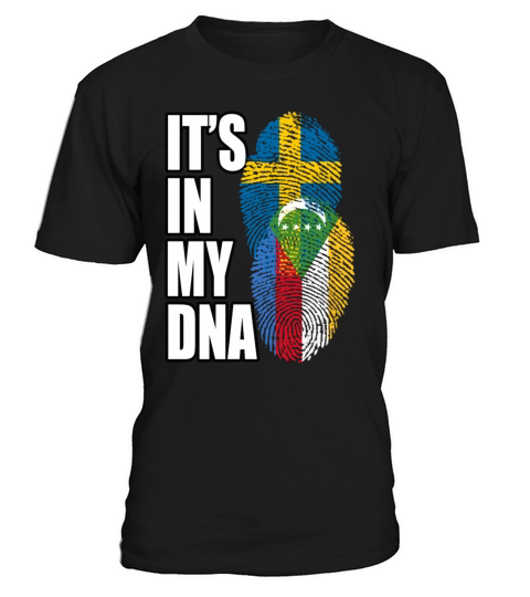 Comoran And Swedish Mix Heritage DNA Flag T-Shirt Unisex
