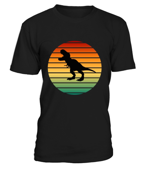 Dinosaur In Retro Vintage Sunset T-Shirt Unisex