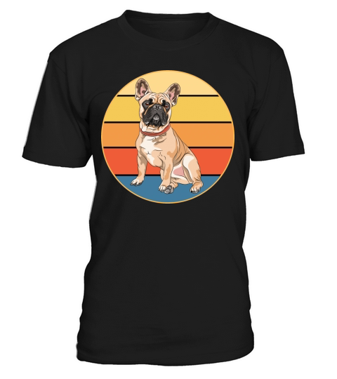 French Bulldog Dog Breed Vintage Retro Sunset T-Shirt Unisex