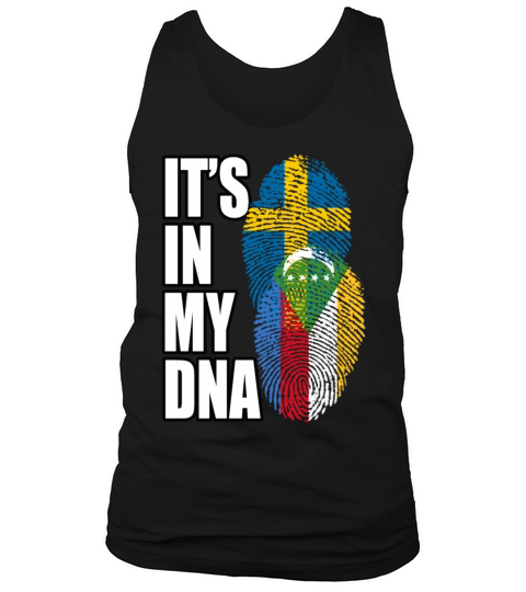 Comoran And Swedish Mix Heritage DNA Flag Tank Top Unisex