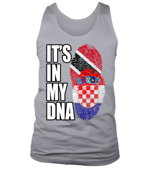 Croatian And Trinidad Tobago Mix Heritage DNA Flag Tank Top Unisex