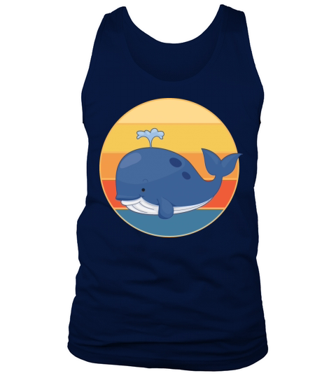 Cute Kawaii Whale Retro Sunset Vintage Ocean Tank Top Unisex