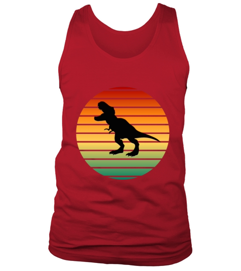 Dinosaur In Retro Vintage Sunset Tank Top Unisex