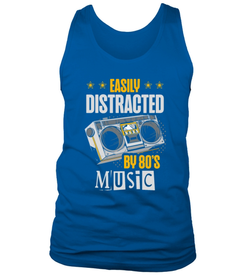 Easily Distracted By 80s Music Eighties 1980 80s Tank Top Unisex