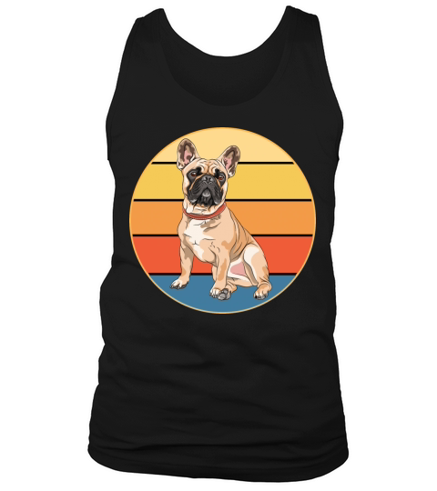 French Bulldog Dog Breed Vintage Retro Sunset Tank Top Unisex