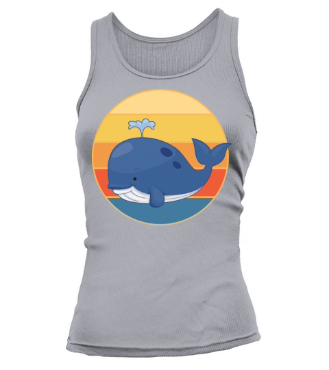 Cute Kawaii Whale Retro Sunset Vintage Ocean Tank top Woman