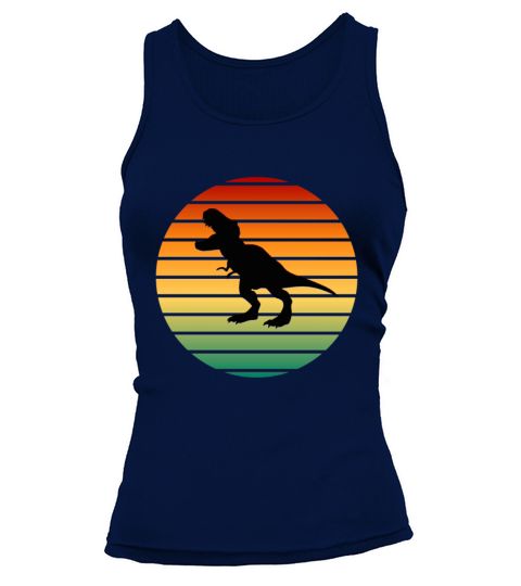 Dinosaur In Retro Vintage Sunset Tank top Woman