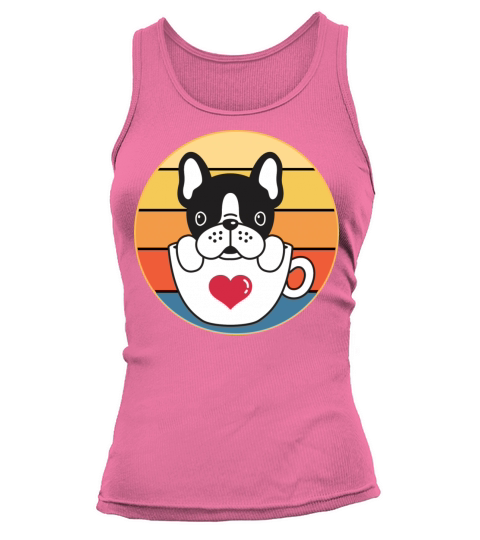 French Bulldog Dog Breed Vintage Retro Sunset Tank top Woman