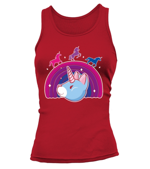 Kawaii Bisexual Pride Unicorn Bi Rainbow Tank top Woman